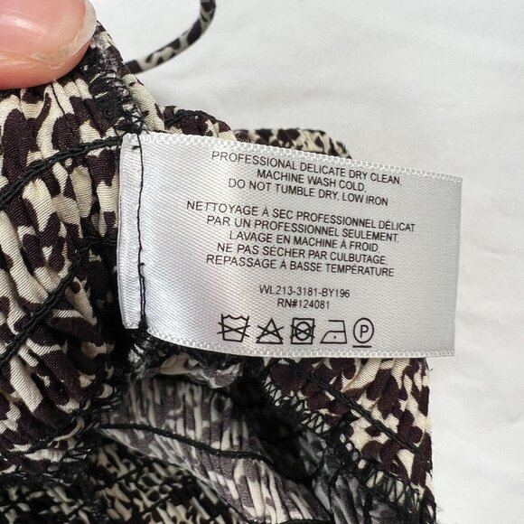 Proenza Schouler Floral Smocked Handkerchief Hem Midi Maxi Sundress Brown 12 - Picture 9 of 10